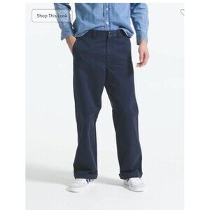 J. Crew Men’s Oarsman Giant Fit Chino Pants Navy Blue Wide Cuffed 34x29 NWT
